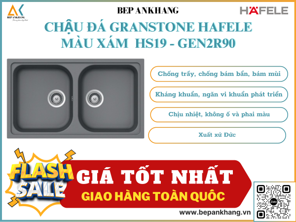 CHẬU ĐÁ GRANSTONE HAFELE MÀU XÁM  HS19 - GEN2R90 570.35.580